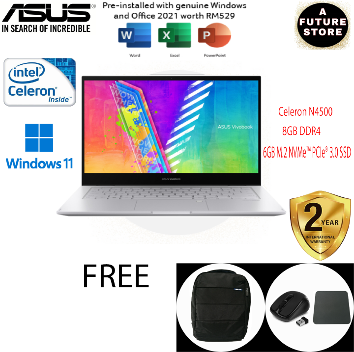 Asus VivoBook Go 14 Flip TP1401K-AEC131WS 14'' FHD Touch 2-In-1 Laptop ...