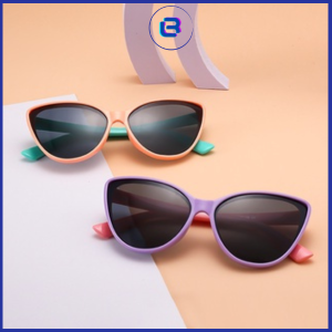 Kính mát trẻ em bé gái dáng mắt mèo chất liệu nhựa dẻo chống chói- Mắt Kính Bảo Tín