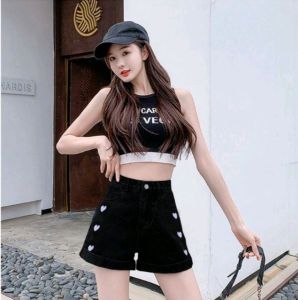 YAOSHI - Celana jeans wanita high waist loose korean style