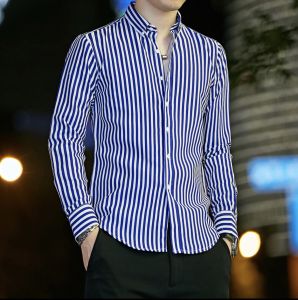 [Ảnh thật-Loại đẹp] Áo sơ mi kẻ vải trơn mát chống nhăn chống bai màu kiểu dáng Hàn Quốc