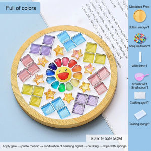 【SG Stock】DIY Handmade Crafts Mosaic Coaster Creative Art Handmade Set Kids Handmade Toys Christmas Gift
