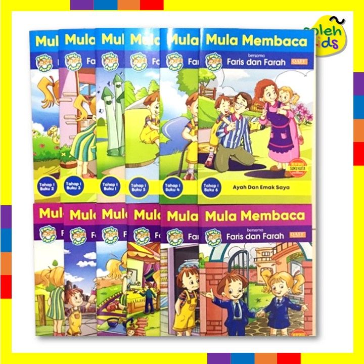 Buku Cerita Mula Membaca Set 12 buku Bahasa Malaysia Menulis Mengira Sekolah faris dan farah tom and sue