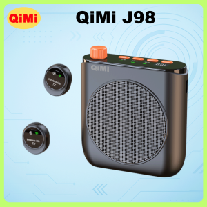 Loa Trợ Giảng Không Dây QiMi J98 - Hai Micro Cài Áo Không Dây Có Kết Nối Bluetooth Âm Thanh To Rõ