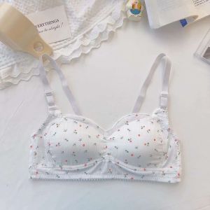 🌸 พร้อมส่ง 🌸เสื้อชั้นในน่ารัก เสื้อชั้นในวัยรุ่น ผ้าคอตตอน ลายดอกไม้ จีบ ผ้าดีมาก【LittleStar1】