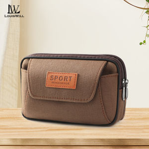 LouisWill Men’s Waist Bag Sports Waist Belts Bag Three Layer Pocket Design Adjustable Running Pouch Waterproof Fitness Bag Money Phone Waist Fanny Pack Jogging Belt Fanny Pack for Workouts Sports Outdoor