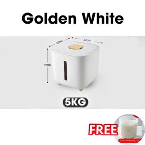 【COD】5/10 KG Kitchen Rice Storage Box Food Container Rice Dispenser Grains Bucket  Moisture-proof Sealed Insect-proof LARGE CAPACIT