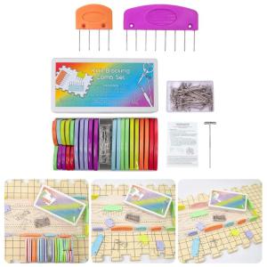 Colorful Knit Blocking Comb Set Blocking Pins Easy to Use Knitting Tool for Needlework Projects Knitting