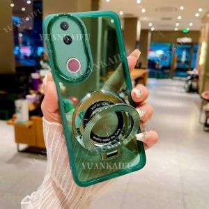 Case For Vivo V50 VivoV50 V 50 5G 2025 Phone Casing Back Cover Soft TPU Flexible Plating Transparent Clear Shockproof Camera Lens Protect Ring Holder