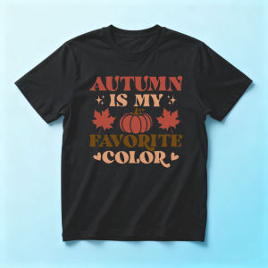 Autumn Pumpkin Maple Leaf Slogan Print Tee Fall Casual Men Short Sleeve Cotton Regular Fit Streetwear Seasonal Novelty Tops