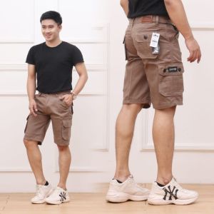 Celana Cargo Pendek pria Bahan Melar (strecth)