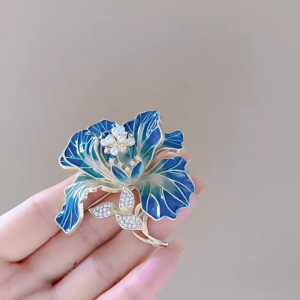 Sophisticated Brooch Sparkling Cultural Inspired Flower Clothing Accessory Distinctive Badges Suitable for Daily