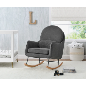 BETTY FURNITURE LENA Rocking Chair Velvet Fabric With Back Cushion / Easy Clean Chair / Stain Resistant Chair / Relaxing Chair