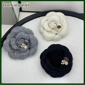 tuokaiguoji Thời trang thanh lịch vải hoa trà trâm cài ve áo pins đối với phụ nữ áo sơ mi phù hiệu quần áo phụ kiện