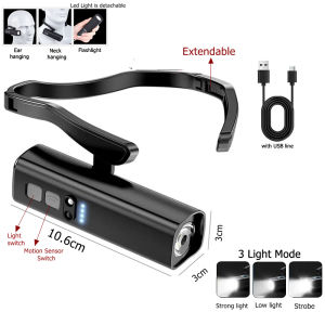 Waterproof Induction Headlamp Detachable Type-C Charging Fishing Riding Running Light Torch