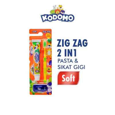 KODOMO Sikat Gigi Zigzag 2 IN 1