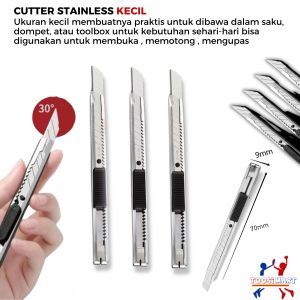 Pisau Cutter Mini Stainless Cutter Mini Besi Pisau Mini Cutter Stainless Steel