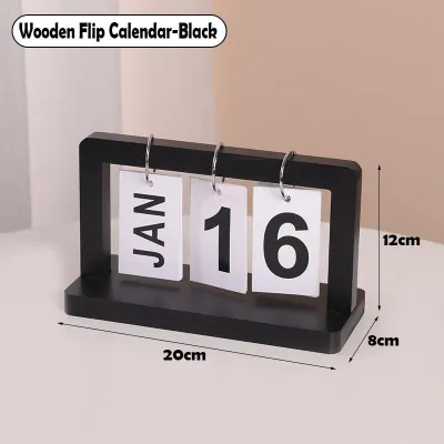 Wooden Flip Calendar Board Minimalist Desktop Table Home Office Decoration Display Desk Calendar