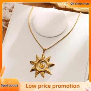 ✨QK shop✨ Fashion Personality Stainless Steel Sun & Moon Pendant Necklaces For Women Jewelry Accessries Gifts