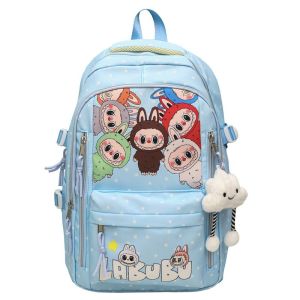Cute Labubu Childrens Backpack for Students - Large Capacity Double Shoulder Bag for Girls (Perfect for Elementary and Junior High School)