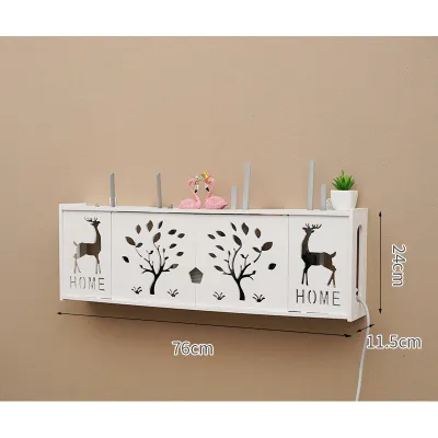 Wall-Mounted Storage Wireless Router Storage Organizer WIFI Storage Rack Punch-Free Router Storage Rack Set-Top Box