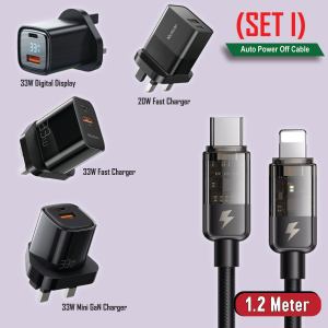 【1Yr Warranty】 MCDODO 33W Fast Charge PD QC Type C + USB A Ports Wall Adapter Charger Digital Display mobile kabel