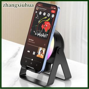 zhangxiuhua Induction Bluetooth Speaker Subwoofer Bass With Desktop Phone Holder Tablet Bracket LED Light Portable Wireless Speaker