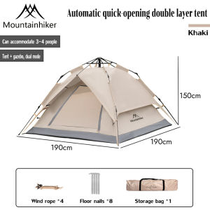 MOUNTAINHIKER outdoor camping double-layer tent with top cover folding beach tent fishing picnic sunscreen and rainproof