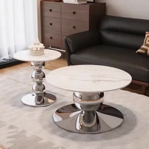 Bao Guoli Black Luxury Stone Coffee Table Italian Minimalist Home Living Room Round