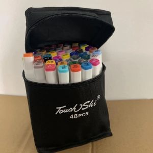 Màu marker 48 bút 2 ngòi to nhỏ linh hoạt đựng trong túi vải dễ dàng tiện lợi bộ bút dạ đánh dấu 2 ngòi linh hoạt