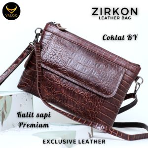 [VALQO] Tas Wanita ZIRKON Kulit Sapi Polos Clutch Cewek Perempuan Wanita Bisa jadi tas dan pouch COD