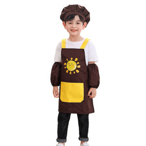 3PCS Kids Cartoon Apron Waterproof Painting Cooking Apron Adjustable Bib Apron Gift for Kids