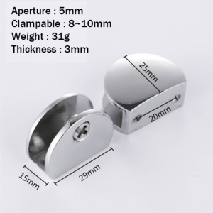 Zinc Alloy Glass Clamp 304 stainless steel Adjustable Wall Mounted  Alloy Glass Clamp high quality