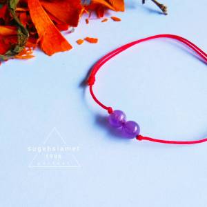 bisa cod!!Gelang keberuntungan tali merah kecubung wulung