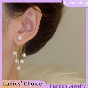 [Hot Sale Jewellery]liuchuanbing S925 needle Temperament Tassel Long Trendy Fashion Design Full of Rhinestone Earrings Party Jewelry Exquisite Gifts