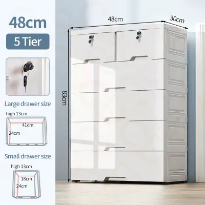 CD Lockable Drawer Cabinet White Durabox Space Saver Clothes Storage Organizer Drawer with Wheels