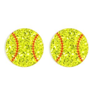 OEUVR Basketball Football Sparkling Ball Stud Earrings Soccer Rugby Volleyball Acrylic Ear Jewelry Minimalist Exquisite Sports-Inspired Acrylic Ball Ear Studs Daily