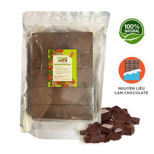 Cacao mass CacaoMi nguyên chất nguyên liệu làm chocolate chuẩn xuất khẩu - 1kg
