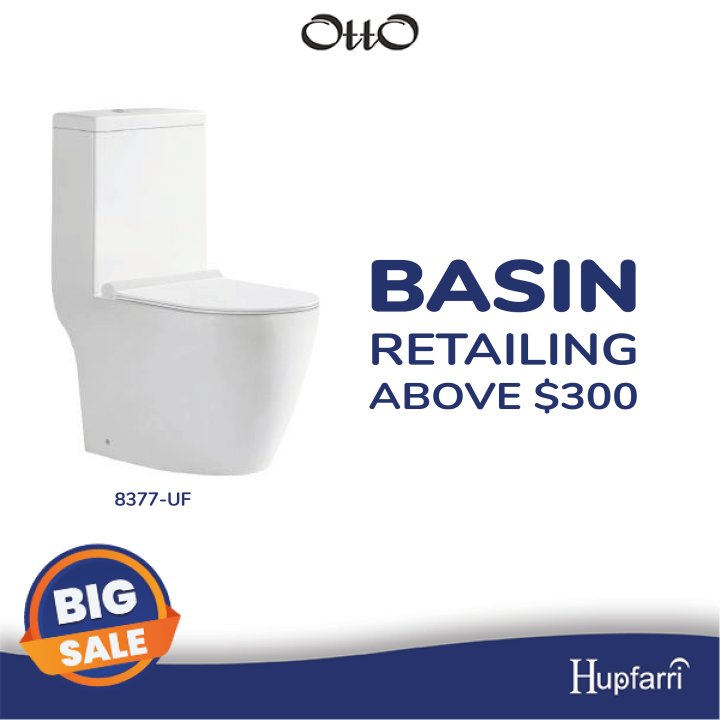 OttO 8377 One Piece Water Closet (WC) / Toilet Bowl PTrap STrap and Any OttO Basin under 300