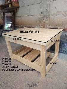 GROSIR meja tamu kayu jati belanda siap pakai kokoh dan tahan lama panjang 60cm lebar 40cm tinggi 40cm