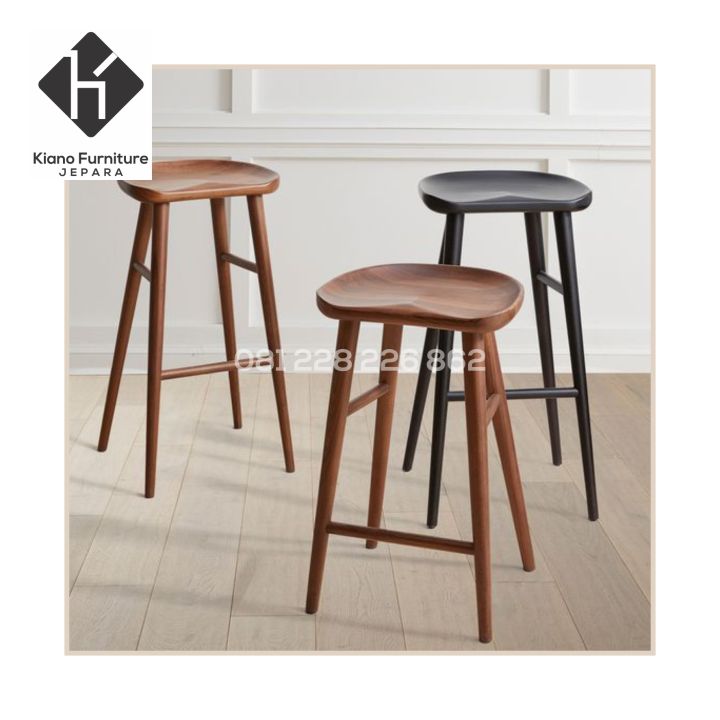 Counter Stool | Bar Stool Minimalis | Kursi Bar Kayu Jati Modern ...