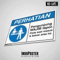 Safety Sign Rambu K3 PVC ANSI Tamu Pengunjung Wajib Lapor. 