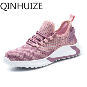 QINHUIZE Feizhi casual safety shoes anti-smashing and anti-piercing lightweight wear-resistant work shoes safety boots women