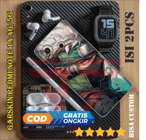 skin full body redmi note 14 4g/5g motif keren anime - free custom motif isi 2pcs premium skin