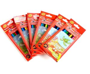 Harga Grosir ( 1Dus/ 12Packs ) Pensil Warna Color Pencil Panjang SQUEEZY PW-SQ12L Non Tonix