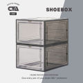 large magnetic transparent stackable shoe box flip AJ shoe rack foldable stackable new shoe box (Shoebox Front Drop). 