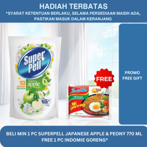 Super Pell Pembersih Lantai Pel Lantai Harum & Wangi Japanese Apple & Peony 770 mL