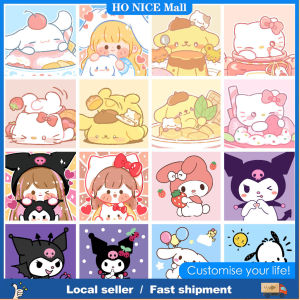 【Stock】Framed 20x 20cm Framed Cartoon Oil Painting Decorative PaintingWallDecorationDIYChildrensArt