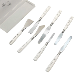 7Pcs Spatula Palette Tool Set Handle Palette Tool Stainless Steel Mixing Scraper for Artist Oil Acrylic Painting
