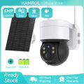 Hamrol 3MP WIFI Solar Panel PTZ IP Camera Rechargeable Battery Human Detection Outdoor Wireless CCTV Security Camera. 