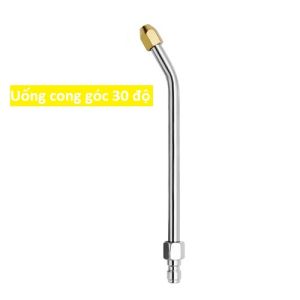 Đầu Nối Máy Cao Áp Xịt Rửa Vệ Sinh Máy Lạnh Rửa Xe Nhà Cửa Đầu Uốn Cong 30/90 Độ Góc Phun Xòe 25 Độ Dài 17/21cm